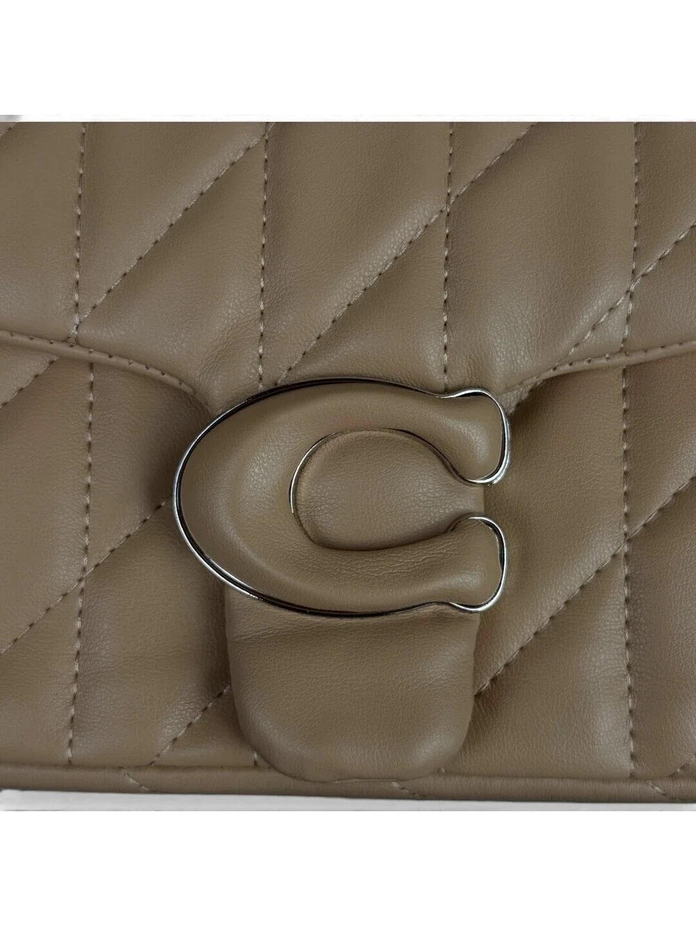 Coach Tabby 26 Quilted Shoulder Bag Beige Buff Silver Hardware Rare NWT